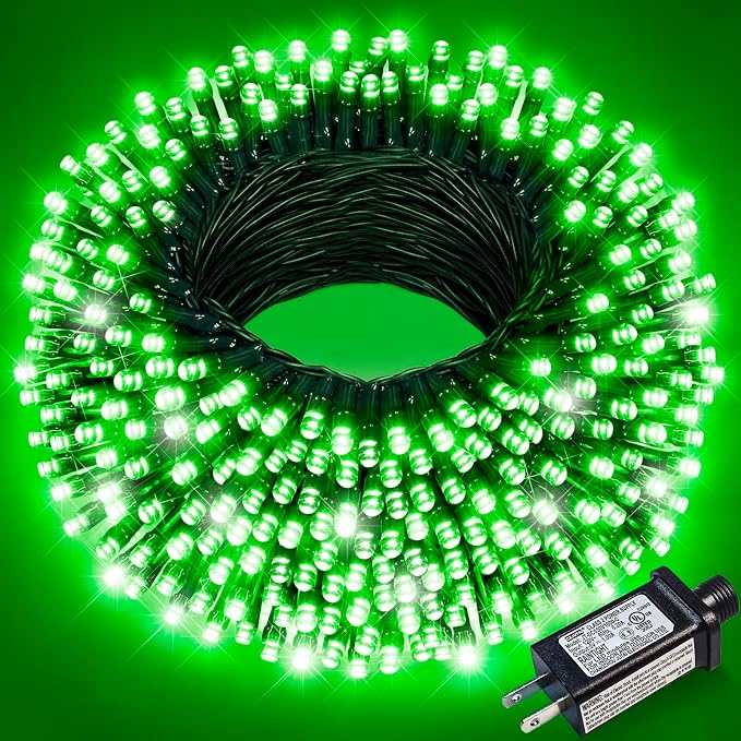 100FT 300 LED Christmas Lights Outdoor, Christmas Tree Lights, Green | Plug in 8 Modes Waterproof Connectable String Lights for Outside House Patio Garden Party Xmas Holiday Decorations