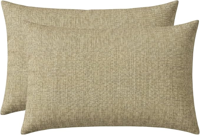 RSH DECOR: Sunbrella Lumbar Throw Pillows Set of 2 | 20" x 12" | Water and Fade-Resistant Performance Fabric | Outdoor Pillow Covers with Down-Alternative Inserts | Made in USA (Cast Tinsel)