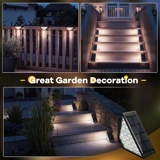 BKBB PPBB Solar Step Lights for Outside, Solar Stair Lights Outdoor Waterproof, Deck Step Lights for Fence, Patio, Yard, Porch, Front Door, Sidewalk, Garden, Patio Decor (12, Cool White)