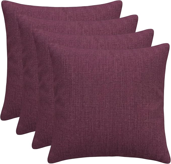 RSH DECOR Square Throw Pillows Set of 4, 24" x 24", Outdoor Pillows Waterproof, Outdoor Pillow Covers, Pillow Covers for Couch, Canvas Iris, Made in USA