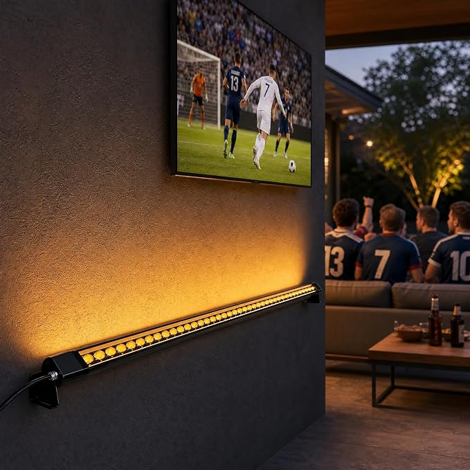 2Pack 72W Wall Washer Light 4FT 2700K 120V IP67 Waterproof Plug-in | Outdoor LED Light Bar/Lifespan 50K Hr/150° Adjustable/Gardens Christmas Halloween Commercial Building Garages Backyard Stage