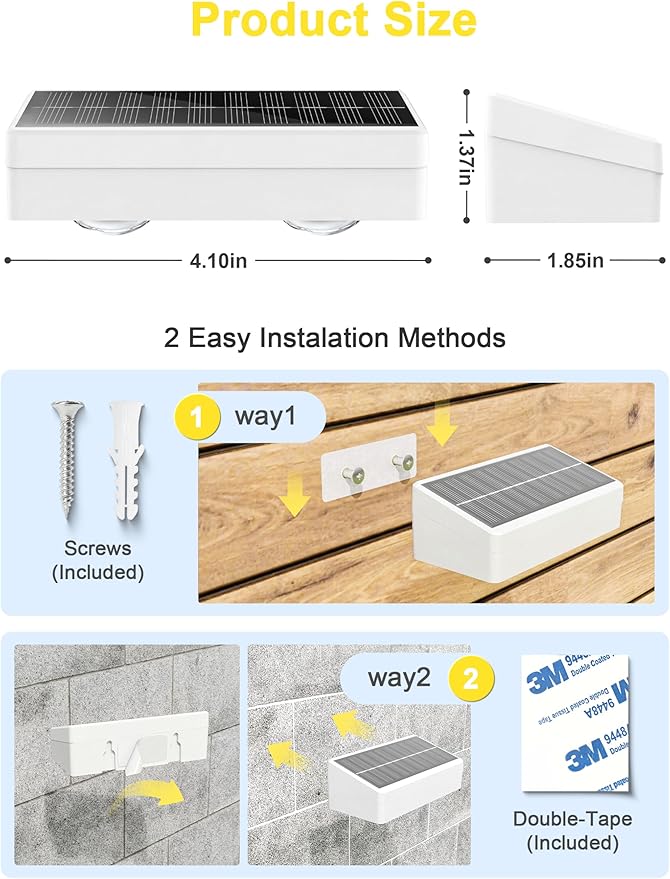 JOFIOS Solar Fence Lights Outdoor with Remote, 9 Fixed Colors ＆ Color Changing Solar Lights Outdoor Waterproof IP65 Dusk-to-Dawn Vinyl Fence Lights for Patio, Railing, Pool, Porch, Backyard, 16 Pack