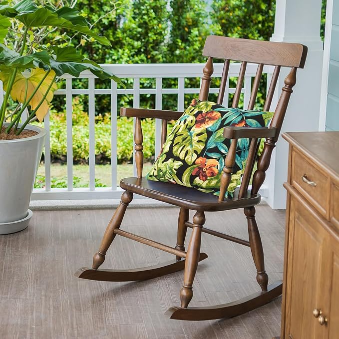 Throw Pillow with Insert, Set of 2, Outdoor Indoor Waterproof Decorative Patio Throw Pillow 18x18 Inch, Square Cushion for Couch Sofa Garden Farmhouse Decoration-Tropical Green Leaves