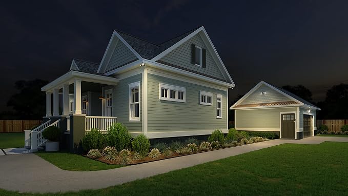 Lithonia Lighting HomeGuard 2-Light LED Outdoor Flood Lights, 4000K, Bronze | Dark Bronze Wall or Ceiling Mount LED Outdoor Lights, 4000K Cool White, Round Heads (HGX LED 2RH 40K 120 DDB M2)