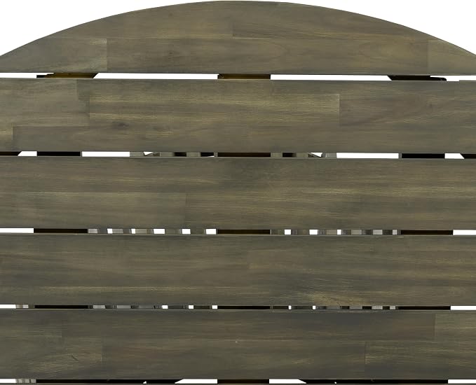 Christopher Knight Home Briar Farmhouse Acacia Wood Round Dining Table, Patio Dining Room Table with Unique Wooden Base for Backyard/Garden, Slatted Design Outdoor Dining Table, Light Teak