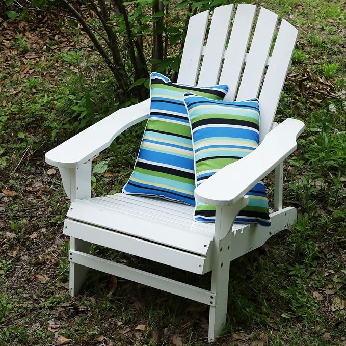 Enipate Outdoor Lumbar Pillows with Inserts, Water Resistant 12 x 20 Inch Striped Toss Pillows for Patio Furniture Decor, Pack of 2