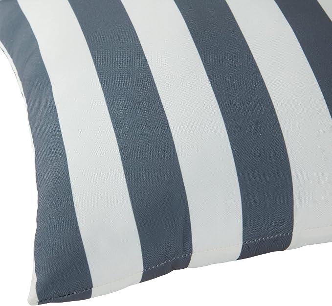 South Pine Porch Outdoor 19x12-inch Rectangle Accent Pillow, Set of 2, Canopy Stripe Gray 2 Count