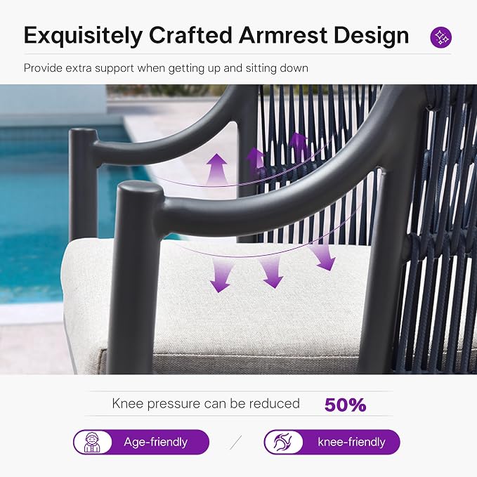 PURPLE LEAF Outdoor Dining Set for 10 with Waterproof Furniture Cover All Weather Patio Dining Set with Rectangular Aluminum Table and Wicker Dining Chairs for Garden Deck Backyard Kitchen, Grey