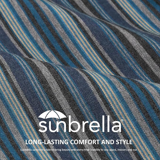Unimatta Sunbrella Decorative Outdoor Water Repellent Throw Pillows with Inserts, Set of 4, 20" x12" Pillows for Patio, Backyard, Bed, Couch, and Patio Furniture, Troupe Dock