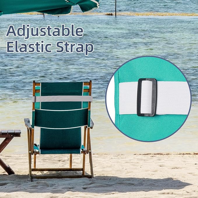 Chaise Lounge Head Pillow, 2 Pack Outdoor Patio Pillows with Adjustable Strap, Lounge Head Resting Pillow for Recliner Beach Pool Lounger Office Chair，Water Resistant Turquoise