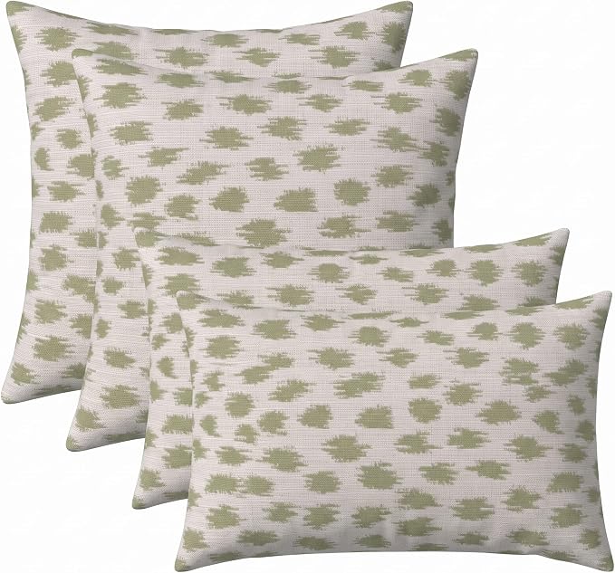 RSH DECOR: Sunbrella Lumbar & Square Pillows Set of 4 | 20" x 12" & 20" x 20" | Water and Fade-Resistant Performance Fabric | Outdoor Throw Pillows for Patio Furniture | Made in USA (Agra Cactus)