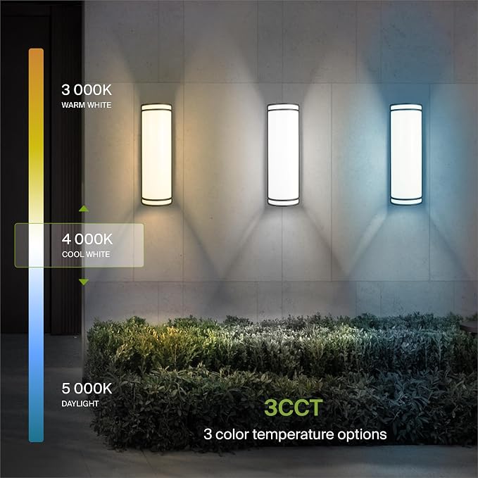 ASD 18 Inch LED Outdoor Sconce Lights - 20W 120-277V 3000K 4000K 5000K Bronze Exterior Lighting Fixtures, Dimmable Exterior Lights for House, Modern Patio Wall Light Fixture ETL