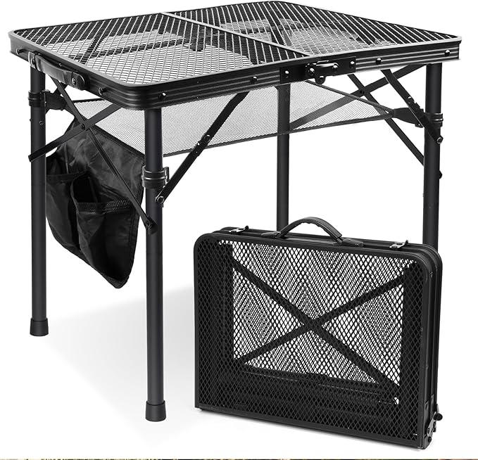 E EASTSTORM Folding Picnic Table for Grill Outdoor Camping Table with Portable Mesh Bag, Compact & Foldable for Easy Storage - Great for Picnic, Garden, Patio, Dining, BBQ, Party, Market 2Ft