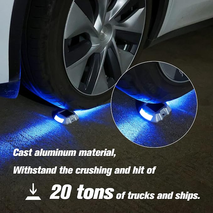 VOLISUN Solar Deck Driveway Dock Lights,Solar Pathway Lights,Blue 12 Pack | Solar Powered LED, IP68 Waterproof Led Outdoor Warning Step Marine Lights for Sidewalk Garden Yard