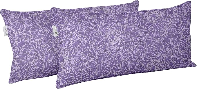Indoor/Outdoor Polyester Fabric Lumbar Pillow Cover, All-Weather Waterproof Rectangular Cushion Case for Patio Furniture, 12 x 24 Set of 2 - Florals-39