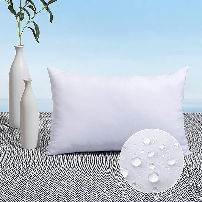 MIULEE 12x20 Inch Outdoor Pillow Insert Throw Pillow Insert | Water-Resistant Premium Outdoor Pillow Stuffer Sham Rectangle for Couch Sofa Patio Furniture Cushion Porch Swing