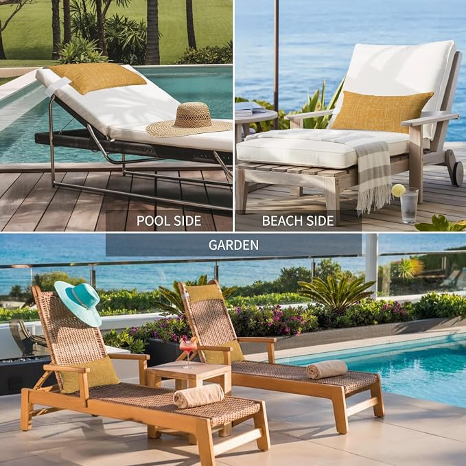 Outdoor Lumbar Pillow Set of 1, Amber Waterproof Beach Headrest Pillow with Inserts, Farmhouse Vintage Amber Solid Color Modern Recliner Throw Pillows for Patio Furniture, 11 x 16