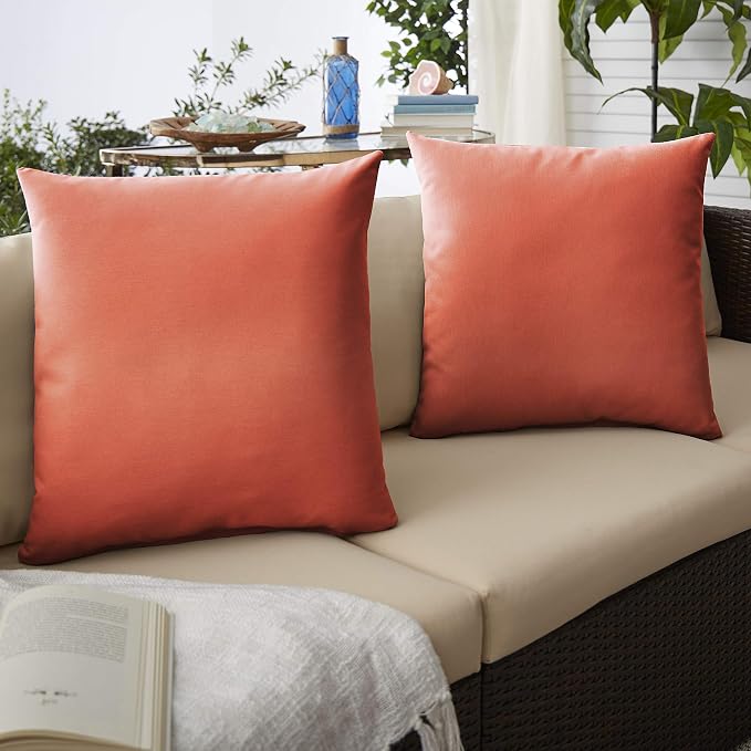 Sorra Home Coral Indoor/Outdoor Pillow Set, 16 in x 16 in
