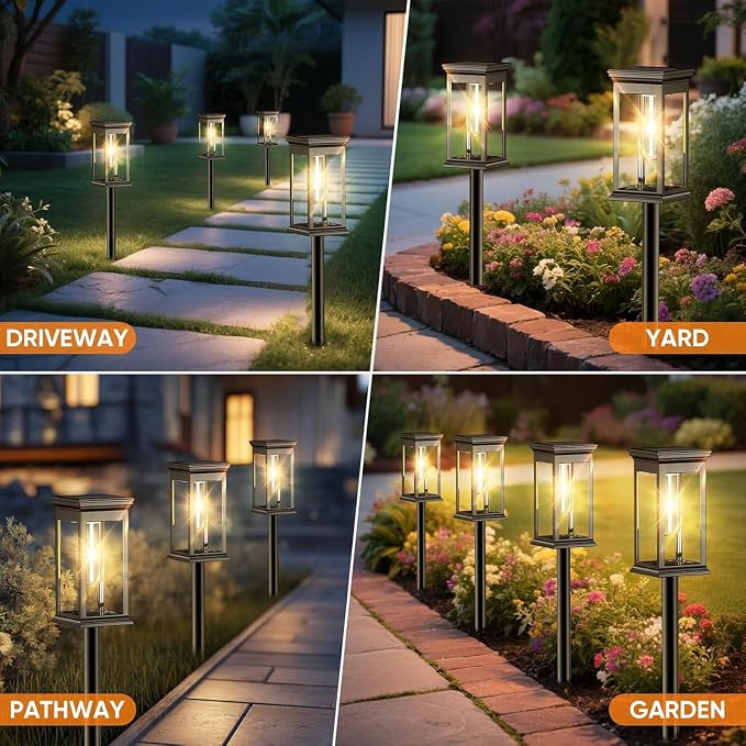 Solar Pathway Lights Outdoor Waterproof – 10 Pack Bright Solar Powered Garden Lights with Auto On/Off, IP65 LED Landscape Lighting for Walkway Patio Lawn Yard Decor