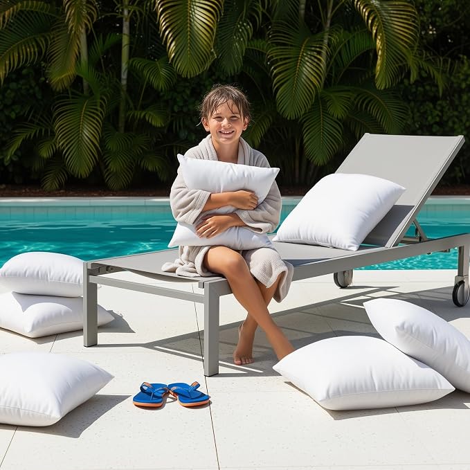 Utopia Bedding 18x18 Outdoor Pillows, Water Resistant Throw Pillows, 2-Pack | Outdoor Throw Pillows, Water Repellent, Decorative Pillow for Patio Furniture & Porches, Plush & Supportive, Pack of 2, White