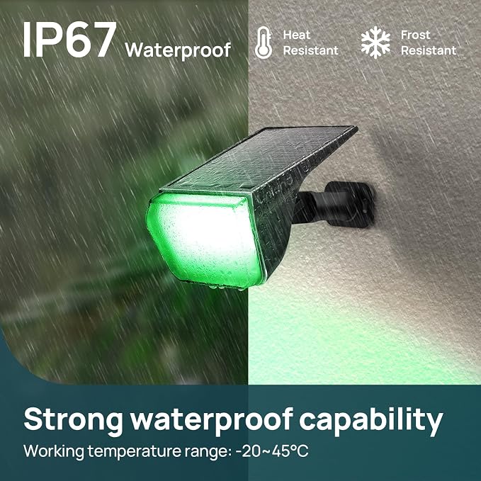 Linkind Solar Spot Lights Outdoor Waterproof Floodlight Multicolor 4 Pack | Wide Beam, 9 Lighting Modes, 800LM High Brightness, RGB Color Changing, for Holiday Decor Landscape Garden Patio Flag Yard