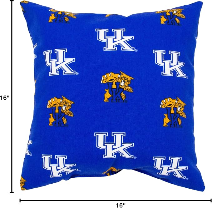 College Covers Kentucky Wildcats Outdoor Decorative Pillow Pair-(2) 16" x 16" Pillows