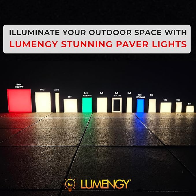 LUMENGY Paver Light 2x12 Inch (1.97x11.81), 2700K Warm White, Glare-Free Brick Lighting for Driveways, Walkways, Pool Decks and Patios, 12V Hardwired, IP67 Waterproof, Drive-Over Rated