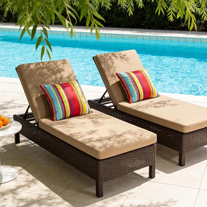 Waterproof Outdoor Pillow Covers 18x18 Inch Set of 2, Orange and Red Stripe Decorative Colorful Throw Pillow Cover, Modern Farmhouse Cushion Cases for Patio Garden Porch Balcony Couch Sofa