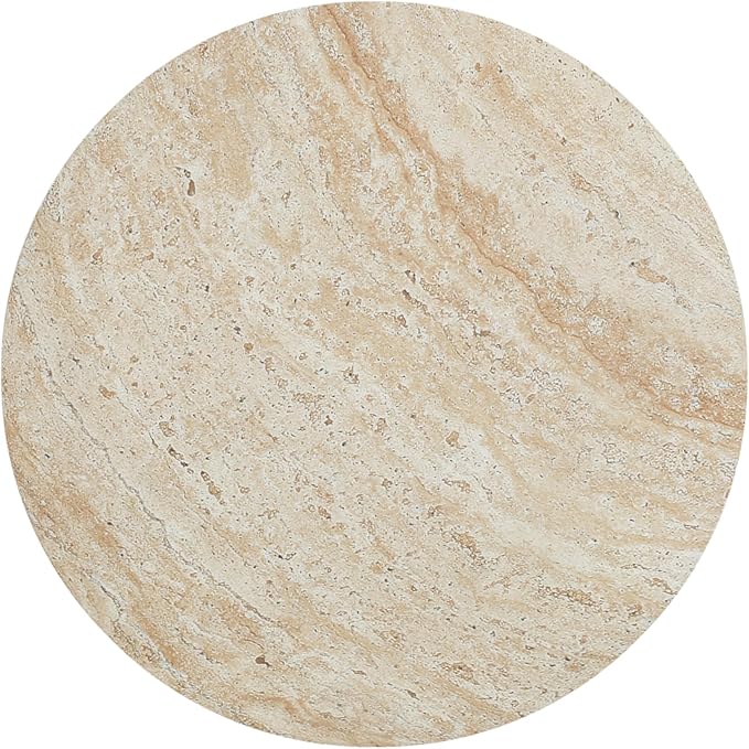 Christopher Knight Home Outdoor Round Side Table,Patio Garden Stool End Coffee Table,Decorative Accent Table for Patio,or Balcony,Lightweight Concrete Material,Travertine