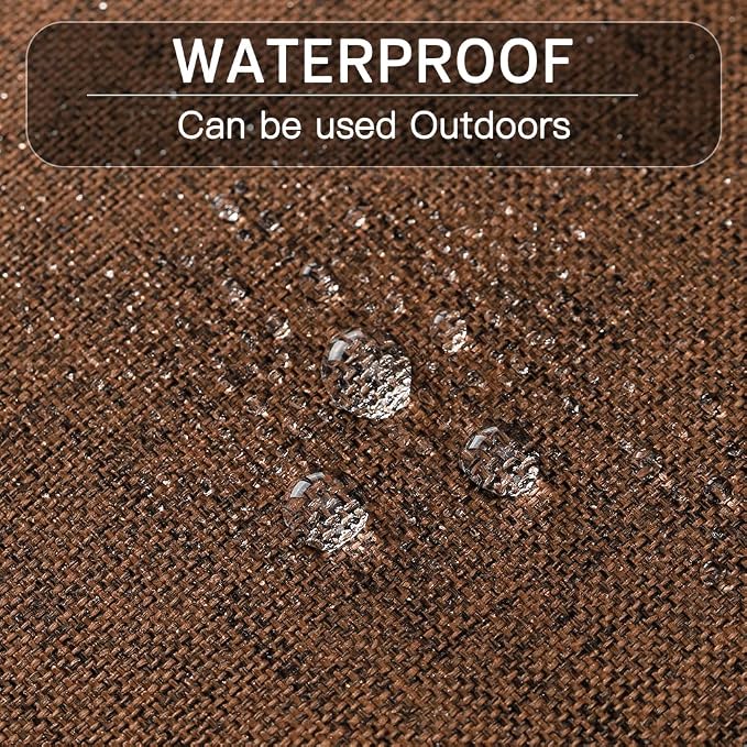 OTOSTAR Pack of 4 Outdoor Waterproof Throw Pillow Covers 18x18 Inch Garden Decorative Pillow Covers Cushion Sham Pillowcase Shell Patio Cushion Case Pillows for Couch Tent Sofa Balcony Decor (Brown)