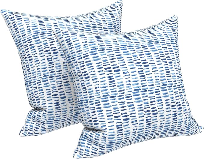 LVTXIII Outdoor Throw Pillows, Decorative Throw Pillows with Inserts, 20"x20" Square Pillows for Bed, Couch, Sofa and Patio Furniture, Set of 2, A Pebble Blue