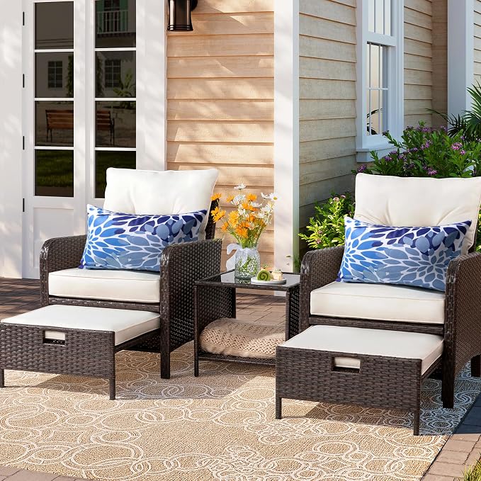 12x20 Waterproof Outdoor Pillows, Set of 2 Outdoor Lumbar Pillows | Patio Furniture Pillows, Decorative Throw Pillows, Waterproof & Fade Resistant, Removable & Washable, Dark Blue