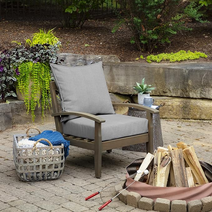 Arden Outdoor Deep Seat Cushion Set, 24x24, Paloma Woven Texture | SDP Fabric, Outdoor Sofa, Couch, Conversation Set, Rain-Proof, Fade Resistant, Mold and Mildew Resistant
