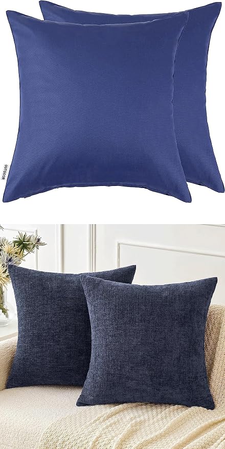 MIULEE Pack of 4 Decorative Outdoor Waterproof Pillow Covers Chenille Pillow Covers 18x18 Inch