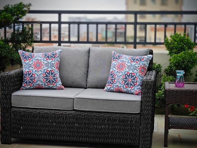 JMGBird Outdoor Throw Pillow Outdoor Patio Pillows for Couch | 18x18 Outdoor Pillow inserts included Waterproof Throw Pillows Outdoor Accent Pillows for Patio Furniture