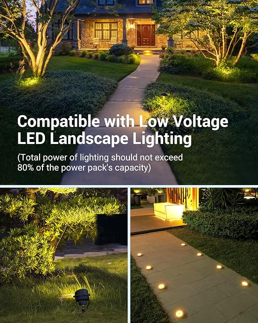 DEWENWILS 30W Low Voltage Transformer with Timer and Photocell Light Sensor | 120V AV to 12V DC, Weatherproof Landscape Lighting Transformer for Spotlights, Garden Lights, Steplight, ETL Listed