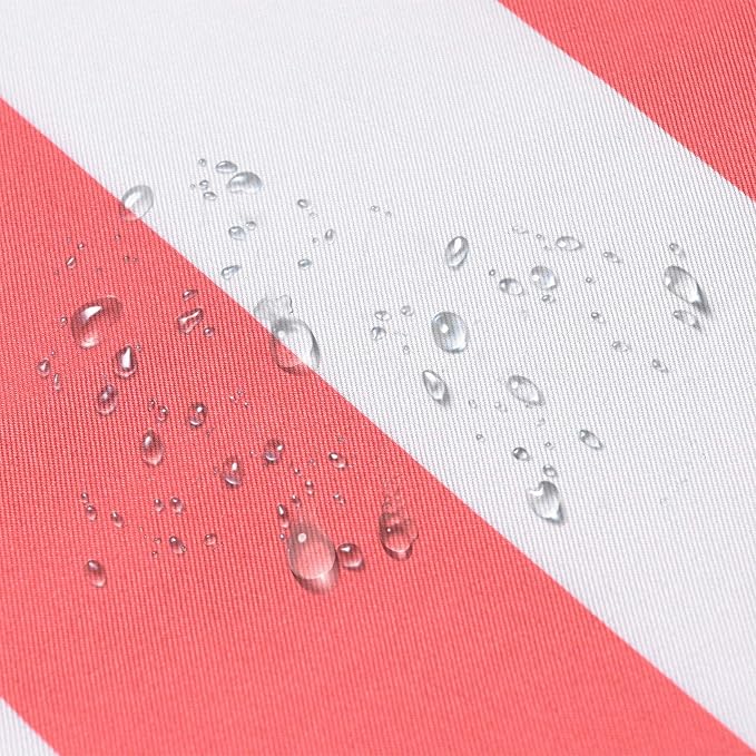 Pack of 2 Decorative Outdoor Waterproof Striped Throw Pillow Covers 12x20 | Pink,Solid, Polyester Linen Garden Farmhouse Cushion Cases for Couch Sofa Patio Tent Balcony