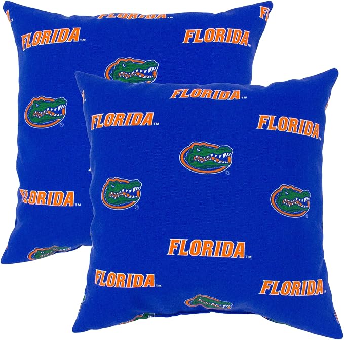 College Covers Florida Gators Outdoor Decorative Pillow Pair-(2) 16" x 16" Pillows