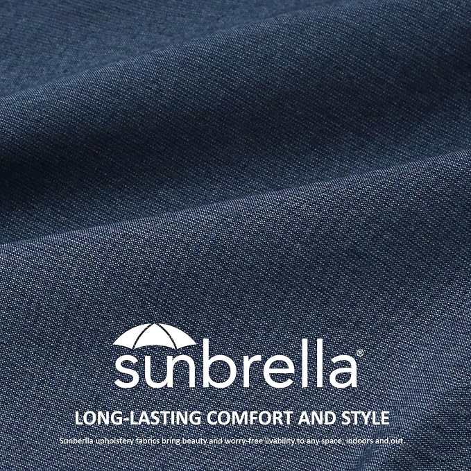 Unimatta Sunbrella Decorative Outdoor Water Repellent Throw Pillows with Inserts, Set of 4, 16" x16" Pillows for Patio, Backyard, Bed, Couch, and Patio Furniture, Specrtum Indigo