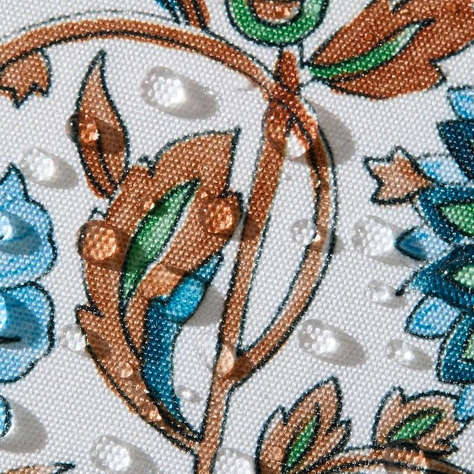 Allorry Outdoor Waterproof Pillow Covers 20x20 Blue Floral Outdoor Decor | Set of 2 Vintage Floral Block Print Pillow Cover,Farmhouse Boho Decorative for Spring Summer Outdoor Sofa Bedroom Decor