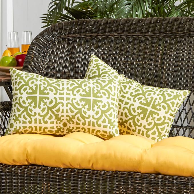 South Pine Porch Outdoor 19x12-inch Rectangle Accent Pillow (Set of 2), Grass