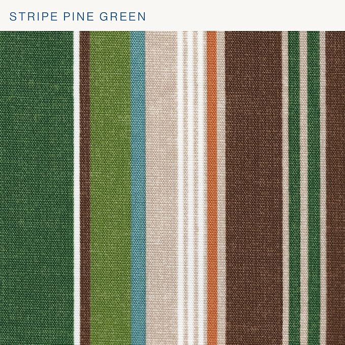 Honeycomb Outdoor Square Toss Pillow Covers, 18 x 18, 2-Pack | Stripe Pine Green Slipcovers, Water & Fade Resistant for Patio Furniture Set, Cover Only, No Insert