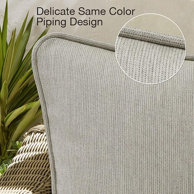 Unimatta Sunbrella Decorative Outdoor Water Repellent Throw Pillows with Inserts, Set of 4, 20" x12" Pillows for Patio, Backyard, Bed, Couch, and Patio Furniture, Specrtum Pebble