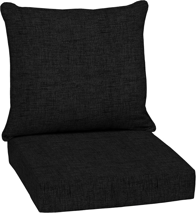Arden Outdoor Deep Seat Cushion Set, 24x24, Black