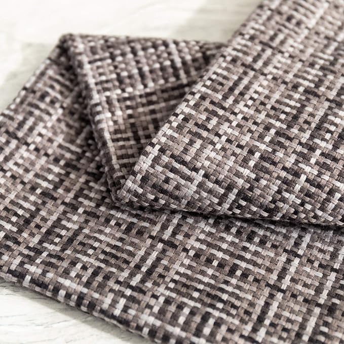 Kevin Textile Outdoor Waterproof 14"x24" Lumbar Pillow Covers 2 Pack, Grey | Water Resistant, Faux Linen Yarn-dyed, Woven Texture Throw Pillow Covers for Tent Patio Garden Couch Sofa