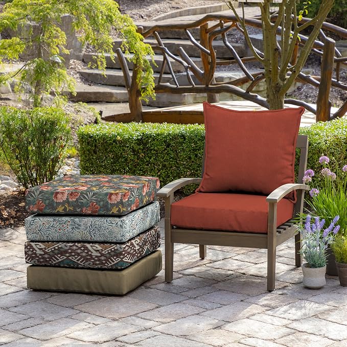 Arden Outdoor Deep Seat Cushion Set, 24x24, Sedona Woven Texture | SDP Fabric, Outdoor Sofa, Couch, Conversation Set, Rain-Proof, Fade Resistant, Mold and Mildew Resistant