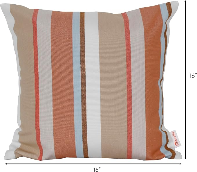 Outdoor/Indoor Sunbrella Throw Pillows Square Set of 2 Pieces 16 inch x 16 inch Beaming Mojave - Cover Only, Insert Not Included
