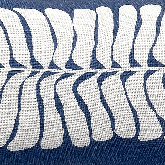 Fab Habitat Indoor/Outdoor Lumbar Pillow Made from Recycled Polyester Yarn - Double Sided, Stain Resistant, Machine Washable - Tropical - Patio, Deck, Porch, Living Room - Hilo - Blue - (14" x 24")