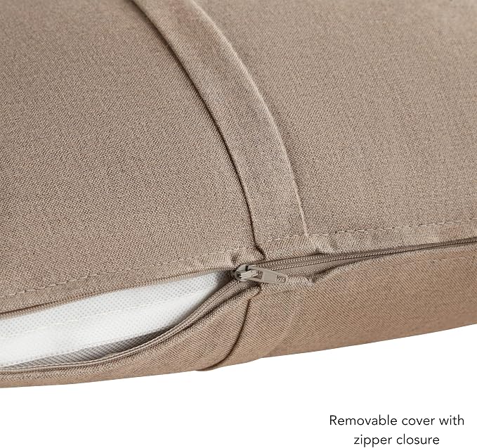 Greendale Home Fashions Sunbrella 20'' Square Outdoor Throw Pillow with Removable Cover (Set of 2), Cast Shale
