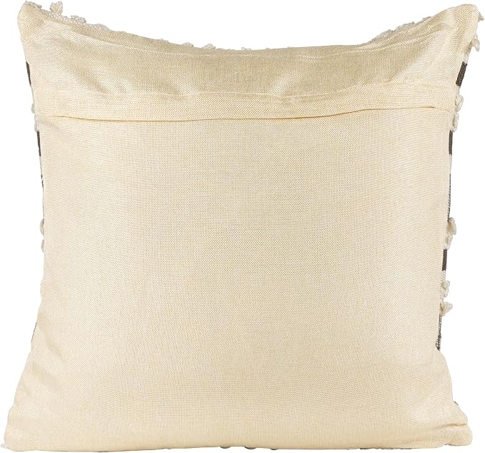 Northlight 20" Gray and Cream Handloom Woven Outdoor Throw Pillow